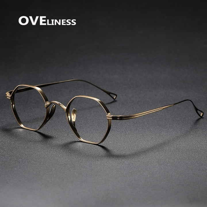 Oveliness Unisex Full Rim Irregular Round Titanium Eyeglasses Ol1y52 Full Rim Oveliness
