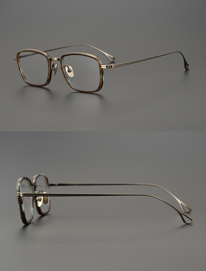 Gatenac Unisex Full Rim Square Titanium Acetate Frame Eyeglasses Gxyj785 Full Rim Gatenac