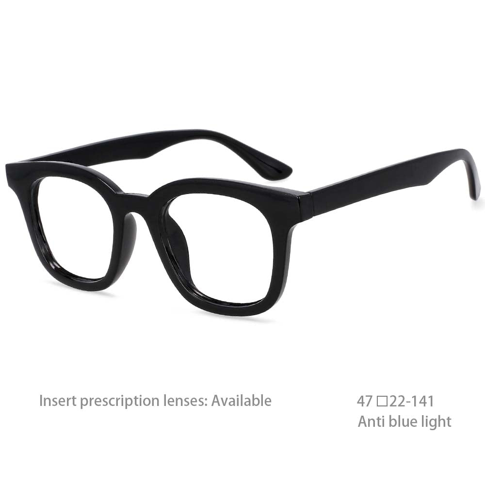 CCspace Unisex Full Rim Square Resin Frame Eyeglasses 53180 Full Rim CCspace China Black