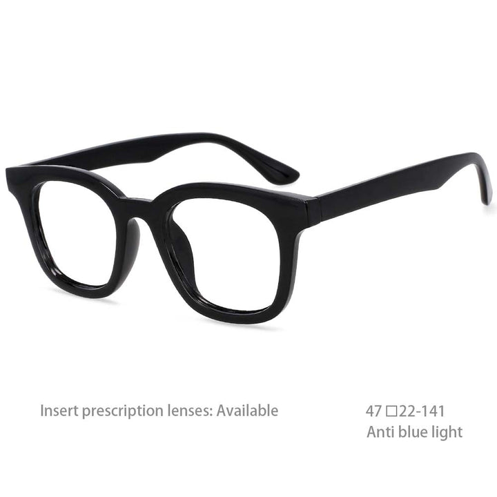 CCspace Unisex Full Rim Square Resin Frame Eyeglasses 53180 Full Rim CCspace China Black