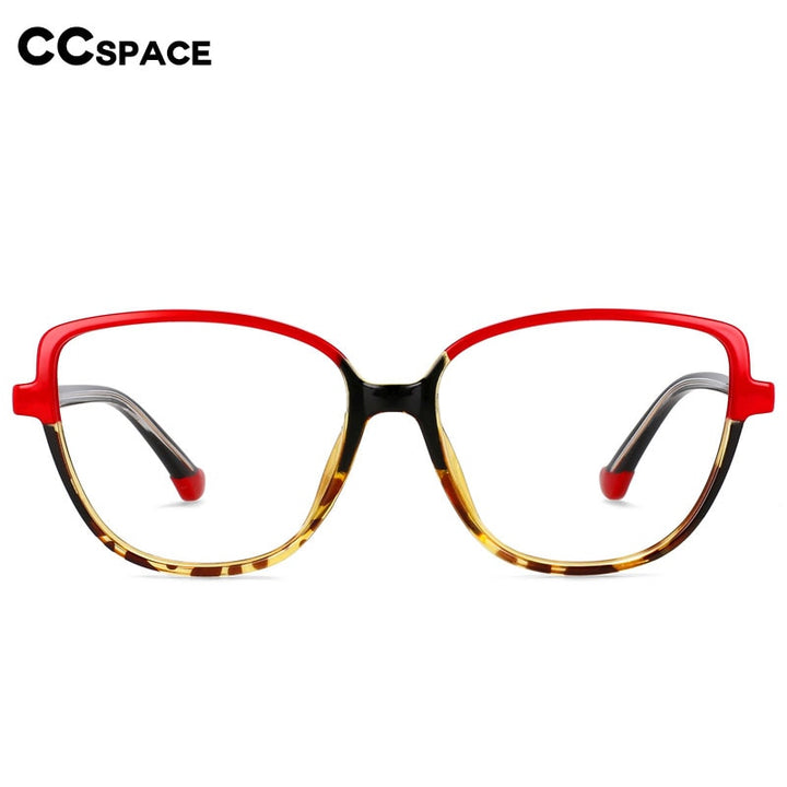 CCspace Unisex Full Rim Square Cat Eye Tr 90 Titanium Eyeglasses 55682 Full Rim CCspace