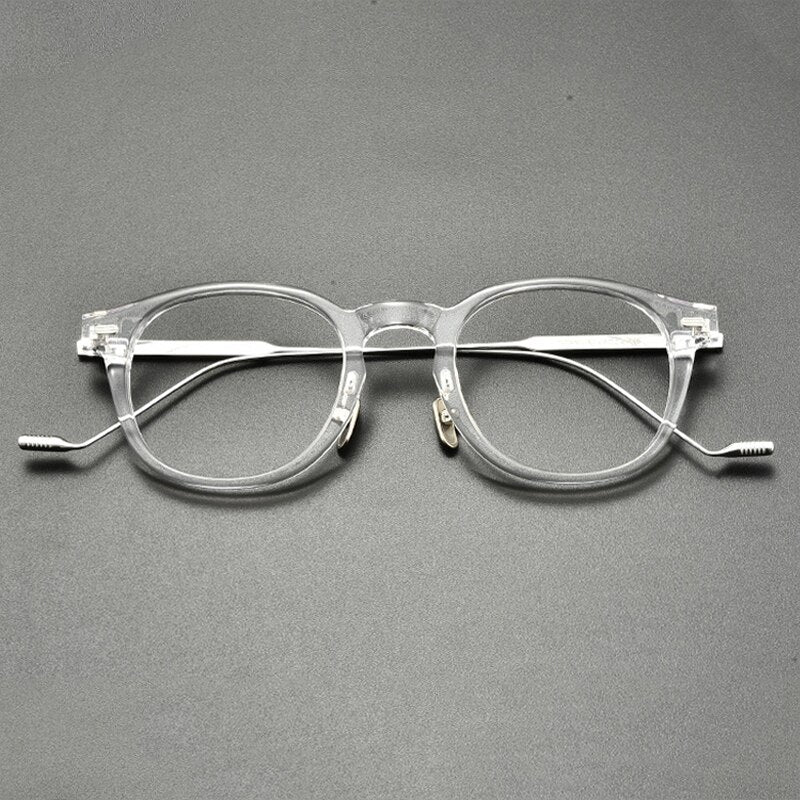 Gatenac Unisex Full Rim Square Round Titanium Acetate Eyeglasses Gxyj855 Full Rim Gatenac