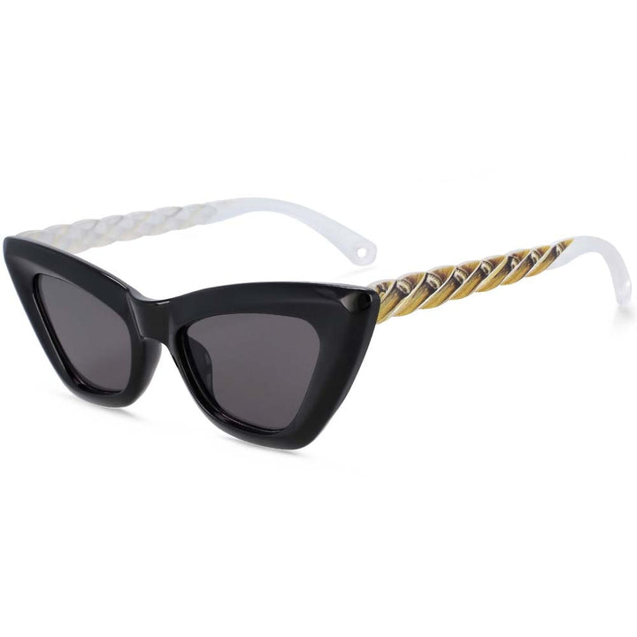 CCSpace Women's Full Rim Cat Eye Resin Frame Sunglasses 54226 Sunglasses CCspace Sunglasses Black 54226 