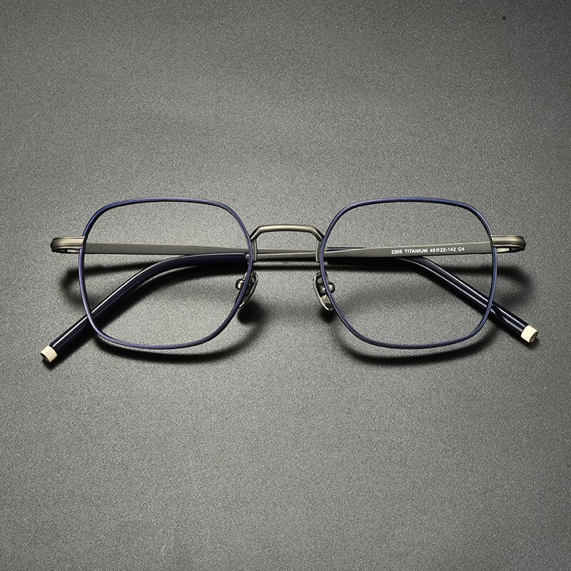 Gatenac Unisex Full Rim Square Titanium Eyeglasses Gxyj932 Full Rim Gatenac