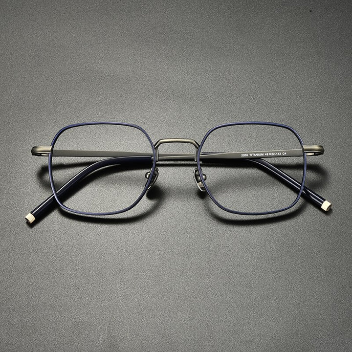 Gatenac Unisex Full Rim Square Titanium Eyeglasses Gxyj932 Full Rim Gatenac