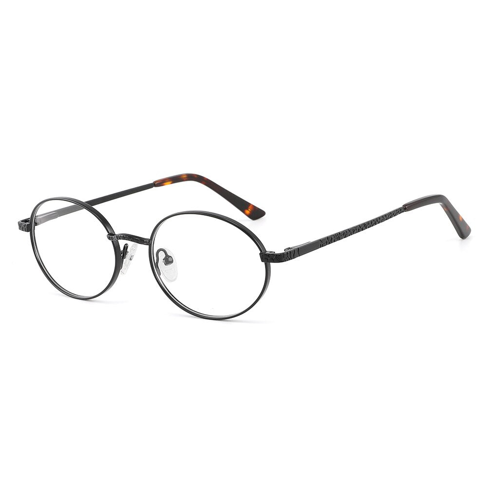 Laoyehui Unisex Full Rim Oval Alloy Reading Glasses Anti-Blue Light Glg9197 Reading Glasses Laoyehui 0 Black
