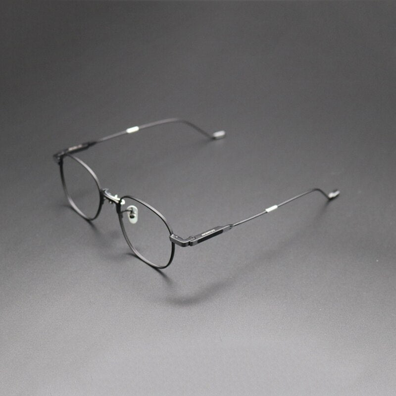 Gatenac Unisex Full Rim Square Titanium Frame Eyeglasses Gxyj421 Full Rim Gatenac Black