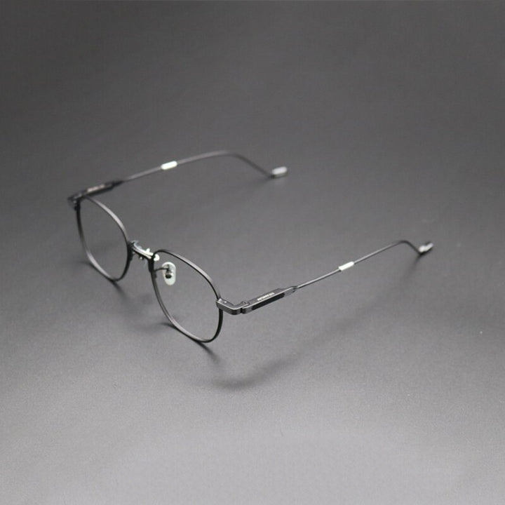 Gatenac Unisex Full Rim Square Titanium Frame Eyeglasses Gxyj421 Full Rim Gatenac Black