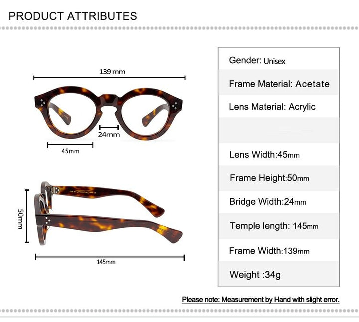 Cubojue Unisex Full Rim Oval Acetate Custom Lens Reading Glasses Cl001 Reading Glasses Cubojue