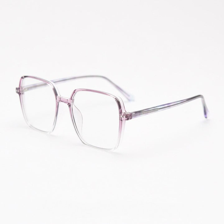 CCspace Unisex Full Rim Irregular Square Tr 90 Titanium Eyeglasses 55459 Full Rim CCspace PurpleC5 China