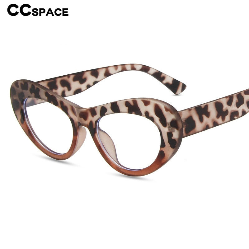 CCspace Women's Full Rim Big Cat Eye Acetate Titanium Eyeglasses 55514 Full Rim CCspace