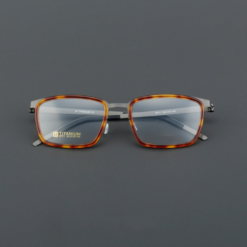 CCspace Unisex Full Rim Square Acetate Titanium Eyeglasses 55023 Full Rim CCspace LeopardGun China