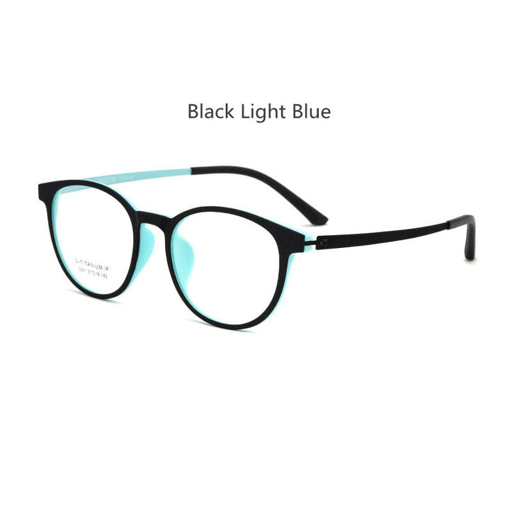 Handoer Unisex Full Rim Square Tr 90 Titanium Hyperopic Photochromic +175 To +325 Reading Glasses 23091 Reading Glasses Handoer +175 black light blue 