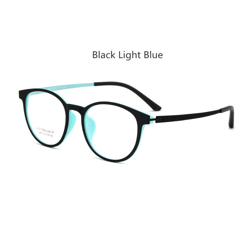 Handoer Unisex Full Rim Square Tr 90 Titanium Hyperopic Photochromic Reading Glasses +350 To +600 23091 Reading Glasses Handoer +350 black light blue