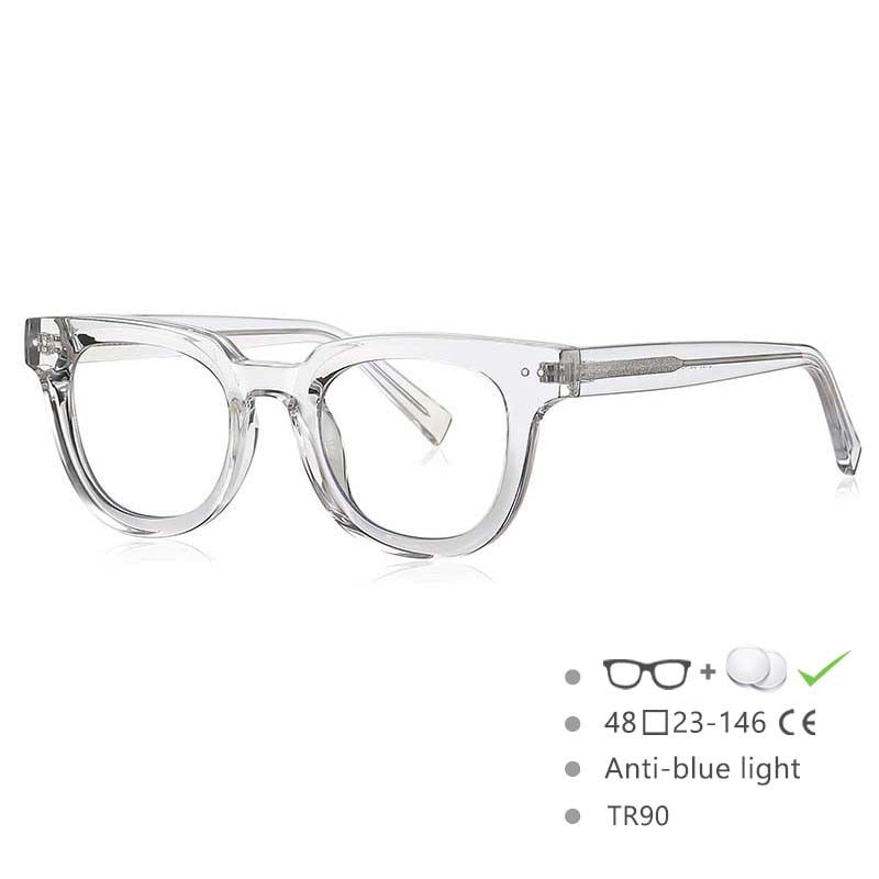 CCSpace Unisex Full Rim Square Tr 90 Titanium Frame Eyeglasses 54560 Full Rim CCspace China Clear
