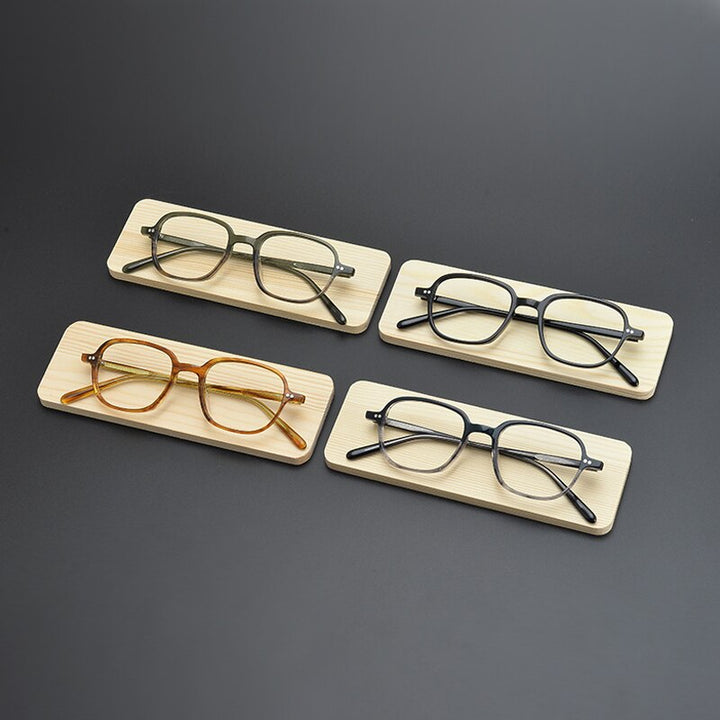 Gatenac Unisex Full Rim Square Handcrafted Acetate Eyeglasses Gxyj962 Full Rim Gatenac