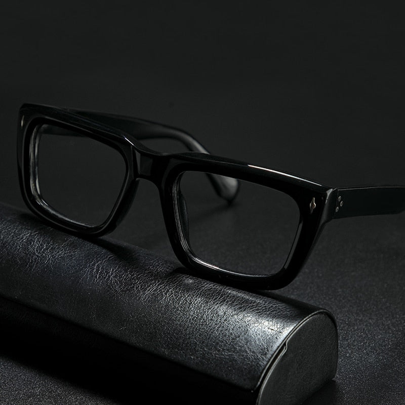 Gatenac Unisex Full Rim Square Acetate Frame Eyeglasses Gxyj776 Full Rim Gatenac Black