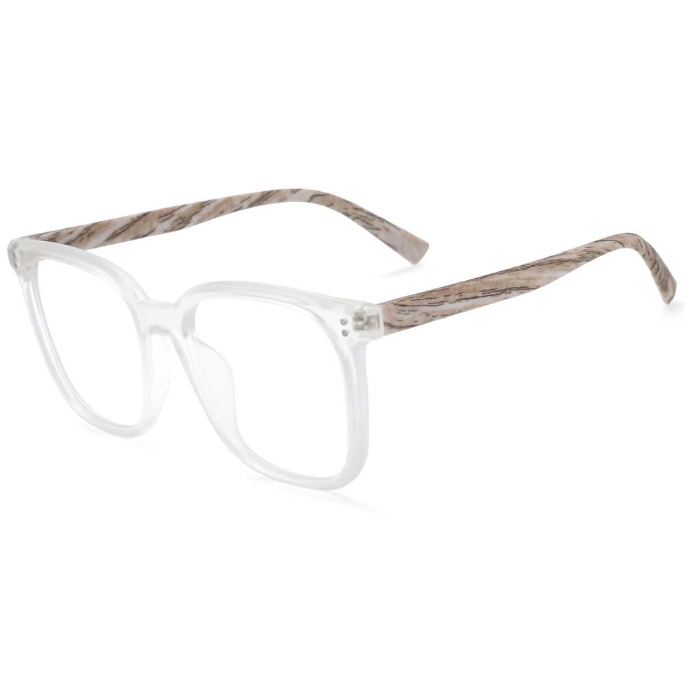 CCspace Unisex Full Rim Square Tr 90 Titanium Frame Eyeglasses 54169 Full Rim CCspace Clear