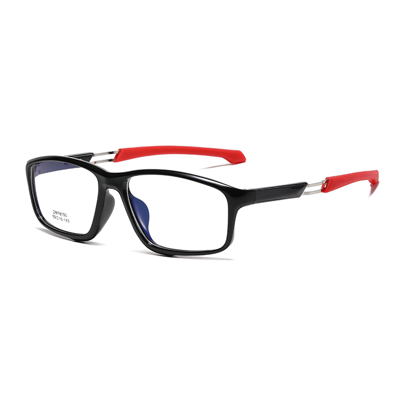 Ralferty Unisex Full Rim Rectangle Tr 90 Acetate Sport Eyeglasses B18190 Full Rim Ralferty Black Red China 