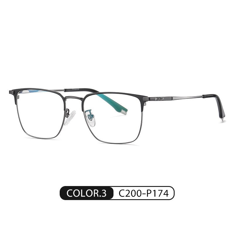 Bclear Unisex Full Rim Square Titanium Eyeglasses Wdpt915 Full Rim Bclear C 3