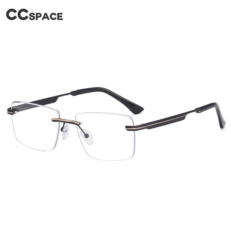 CCspace Unisex Rimless Square Alloy Eyeglasses 55384 Rimless CCspace