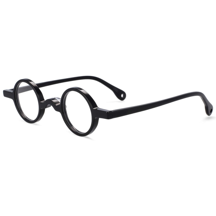 CCspace Unisex Full Rim Round Acetate Frame Eyeglasses 54250 Full Rim CCspace black