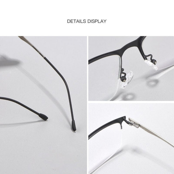 Reven Jate Unisex Semi Rim Square Alloy Eyeglasses P8836 Semi Rim Reven Jate