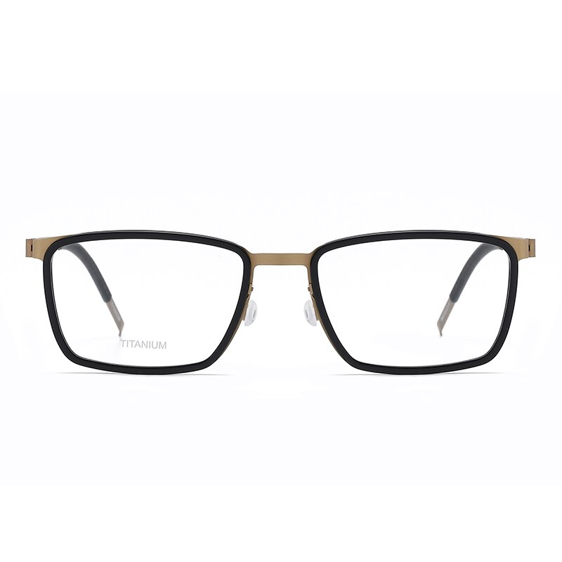 Reven Jate Unisex Full Rim Square Titanium Acetate Eyeglasses 9711 Full Rim Reven Jate