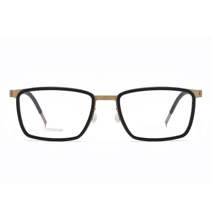 Reven Jate Unisex Full Rim Square Titanium Acetate Eyeglasses 9711 Full Rim Reven Jate