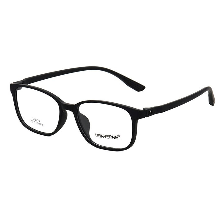 Zirosat Unisex Full Rim Square Ultem Frame Eyeglasses M2038 Full Rim Zirosat black