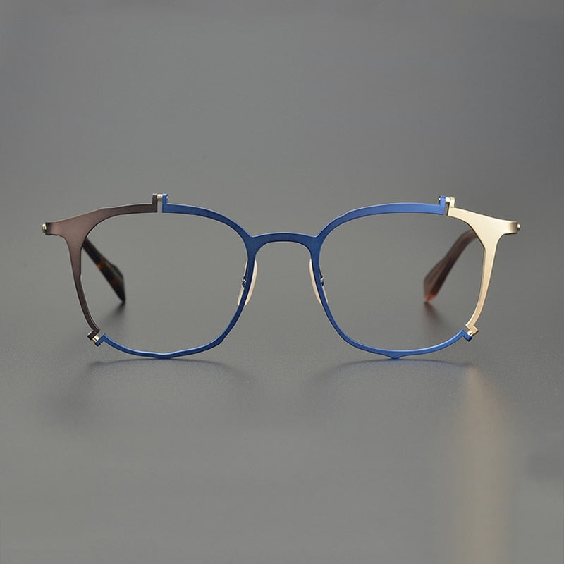Gatenac Unisex Full Rim Irregular Square Titanium Eyeglasses Gxyj867 Full Rim Gatenac