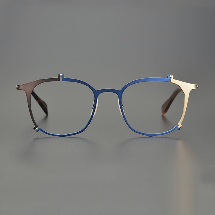 Gatenac Unisex Full Rim Irregular Square Titanium Eyeglasses Gxyj867 Full Rim Gatenac