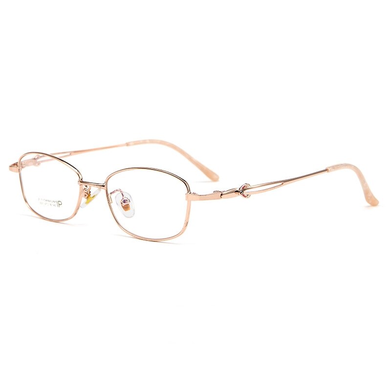 Yimaruili Unisex Full Rim Square Titanium Eyeglasses 3531Ti Full Rim Yimaruili Eyeglasses Rose Gold