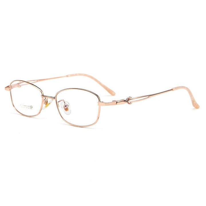 Yimaruili Unisex Full Rim Square Titanium Eyeglasses 3531Ti Full Rim Yimaruili Eyeglasses Rose Gold
