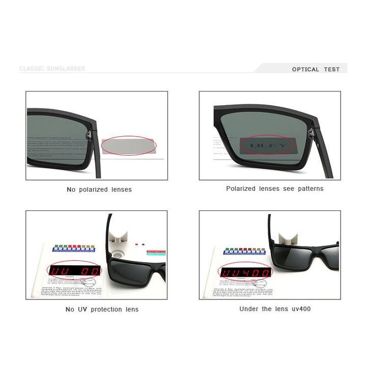 Oley Unisex Square Tr 90 Polarized Sunglasses Y9256 Sunglasses Oley