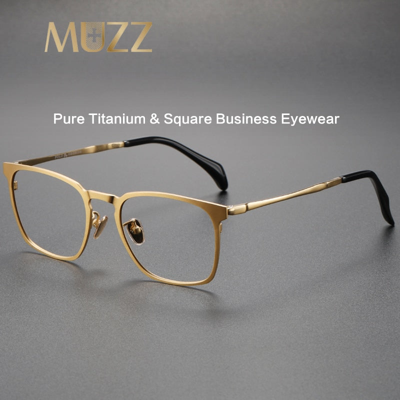 Men's square gold frame glasses best sale