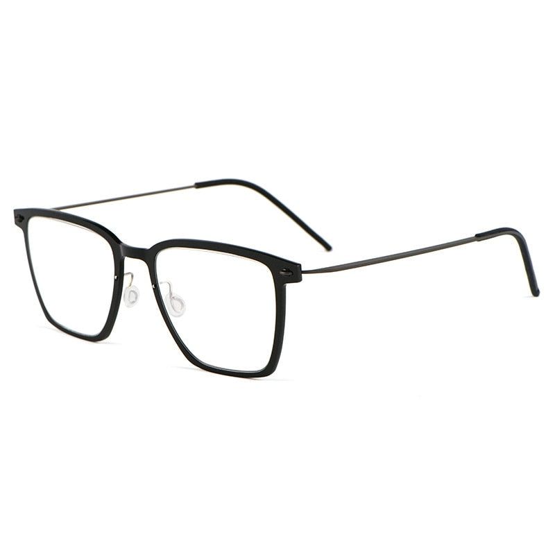 Yimaruili Unisex Full Rim Square Screwless Titanium Eyeglasses 6554nd Full Rim Yimaruili Eyeglasses