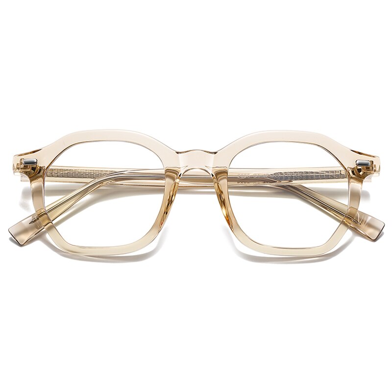 Gmei Unisex Full Rim Small Square Oval Tr 90 Titanium Eyeglasses 2095 Full Rim Gmei Optical C4 Brown