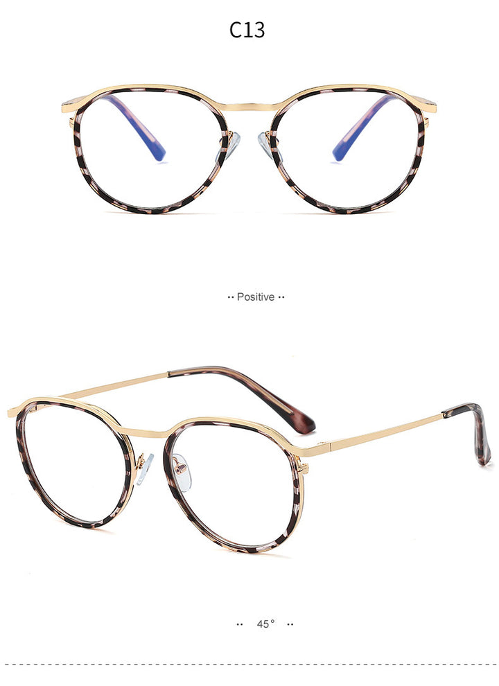 Hotony Women's Full Rim Round TR 90 Resin Alloy Frame Eyeglasses 95909 Full Rim Hotony
