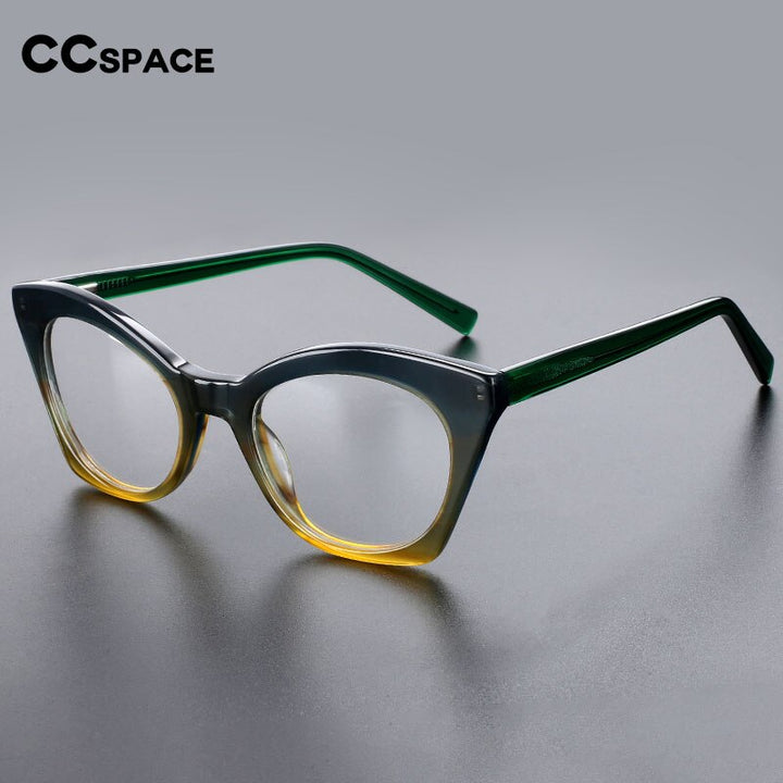 CCspace Unisex Full Rim Square Cat Eye Acetate Eyeglasses 55357 Full Rim CCspace