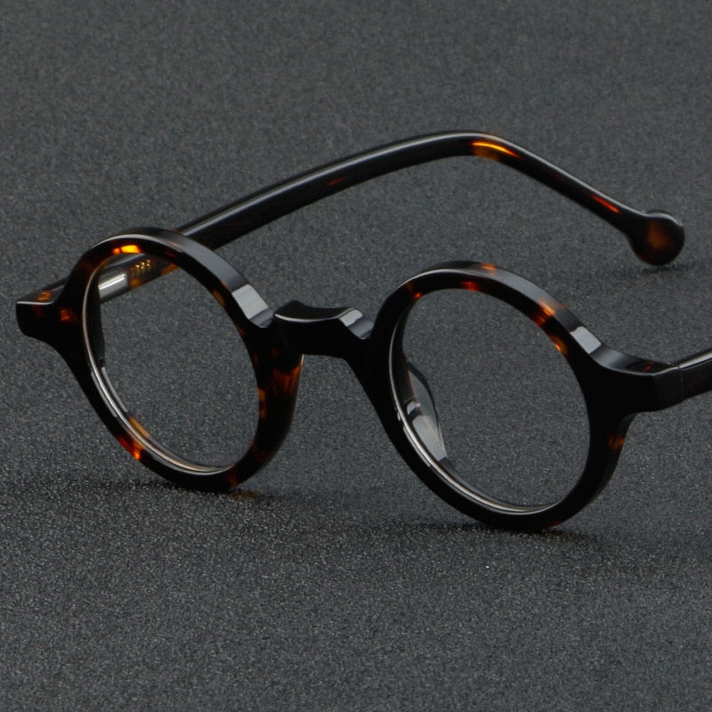 Cubojue Unisex Full Rim Small Round Acetate Hyperopic Reading Glasses Cl003a Reading Glasses Cubojue no function lens 0 tortoise