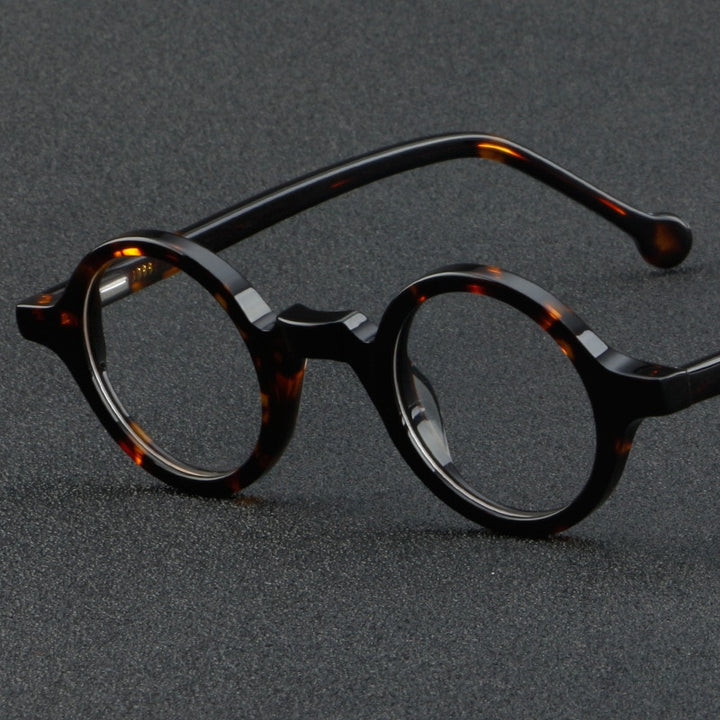 Cubojue Unisex Full Rim Small Round Acetate Hyperopic Reading Glasses Cl003a Reading Glasses Cubojue no function lens 0 tortoise