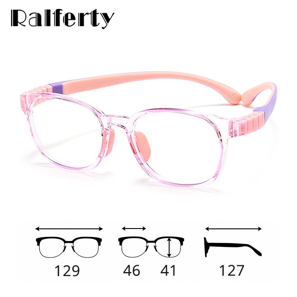 Ralferty Unisex Children's Full Rim Round Square Tr 90 Silicone Eyeglasses M91029 Full Rim Ralferty   