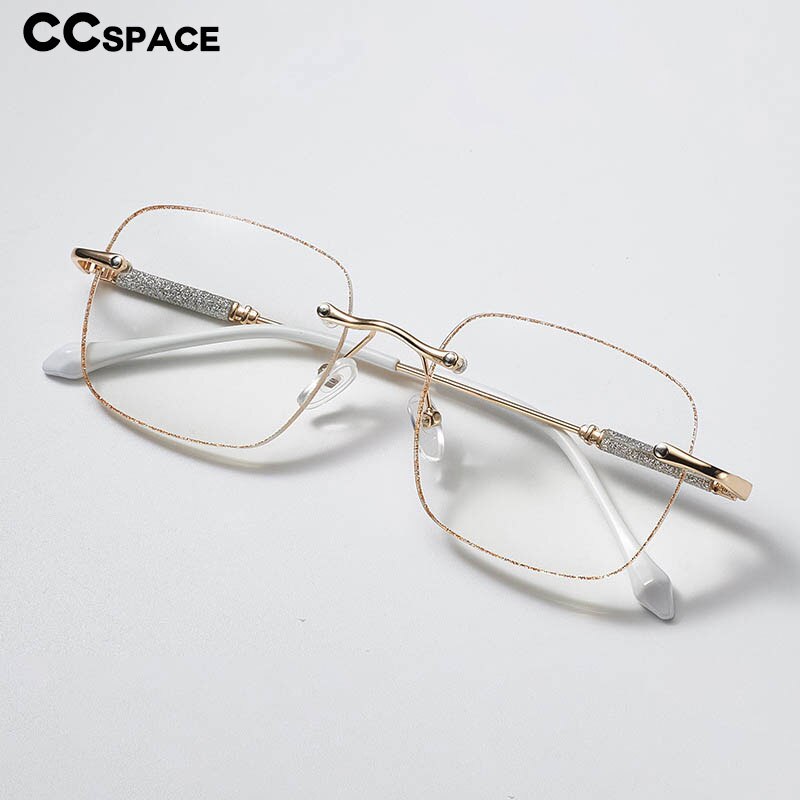 CCspace Unisex Rimless Square Alloy Hyperopic Reading Glasses 55738 Reading Glasses CCspace