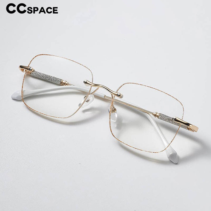CCspace Unisex Rimless Square Alloy Hyperopic Reading Glasses 55738 Reading Glasses CCspace