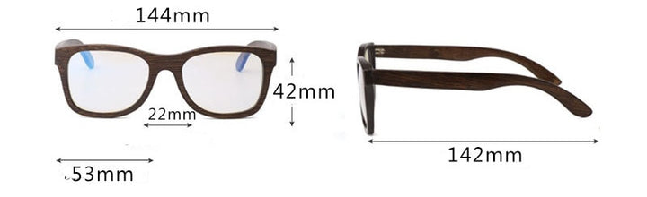 Hdcrafter Men's Full Rim Square Wood Eyeglasses 5677 Full Rim Hdcrafter Eyeglasses
