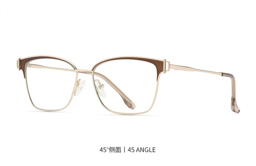 CCspace Women's Full Rim Square Acetate Alloy Eyeglasses 55605 Full Rim CCspace China Coffee