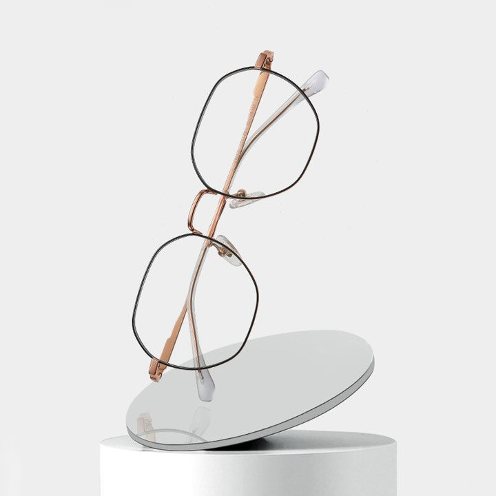 Hotony Women's Full Rim Polygonal Titanium Eyeglasses St6210 Full Rim Hotony