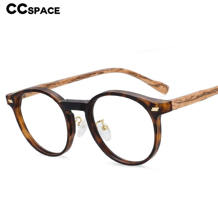 CCspace Unisex Full Rim Round Tr 90 Titanium Frame Eyeglasses 54314 Full Rim CCspace