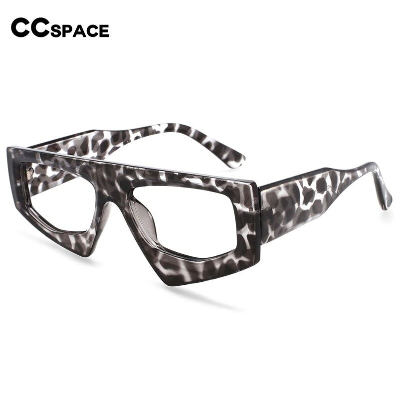 CCspace Unisex Full Rim Irregular Rectangle Acetate Eyeglasses 54421 Full Rim CCspace